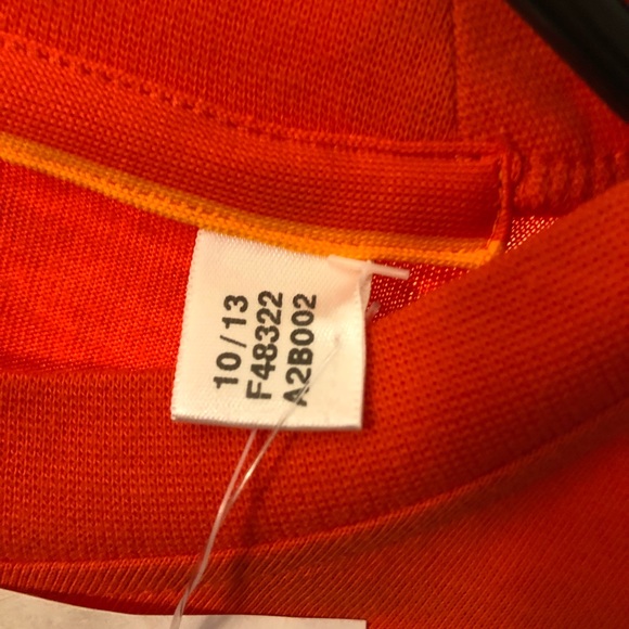 Adidas 3 stripe T-shirt Men’s Large climalite cotton 2013 release NWT Orange - Picture 10 of 12